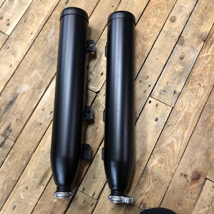 Indian Scout Bobber / Rogue matte black exhaust silencers (pair)